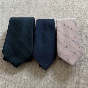 Source Unknown Men's Tie Trio - Black, Navy, and Pink